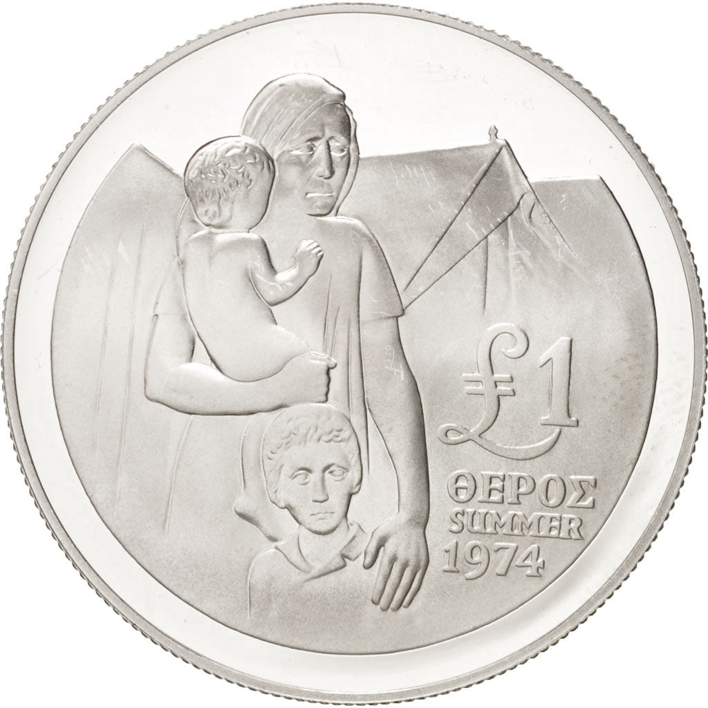 CYPRUS, Pound, 1976, KM #46a, MS(63), Silver, 28.30