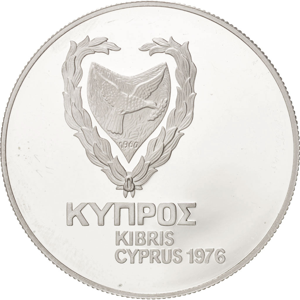 CYPRUS, Pound, 1976, KM #46a, MS(63), Silver, 28.28