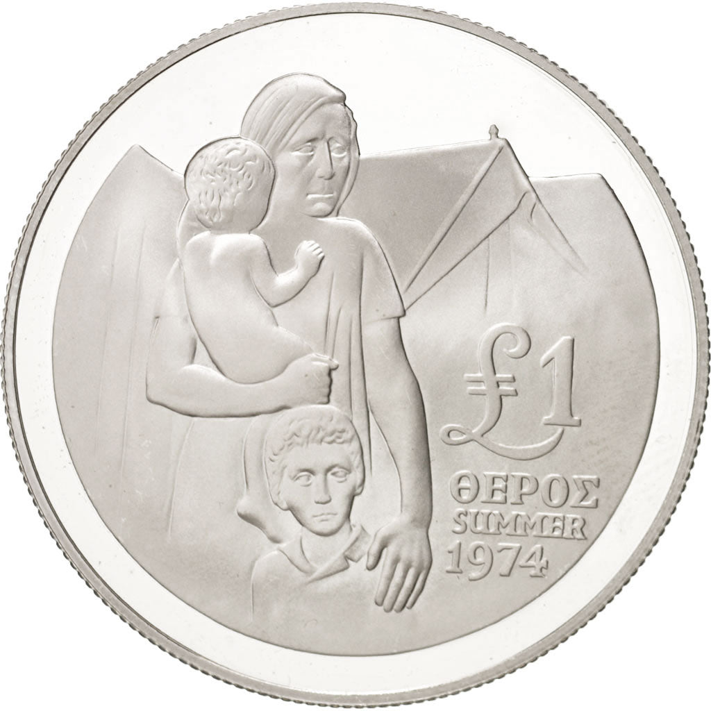CYPRUS, Pound, 1976, KM #46a, MS(63), Silver, 28.28