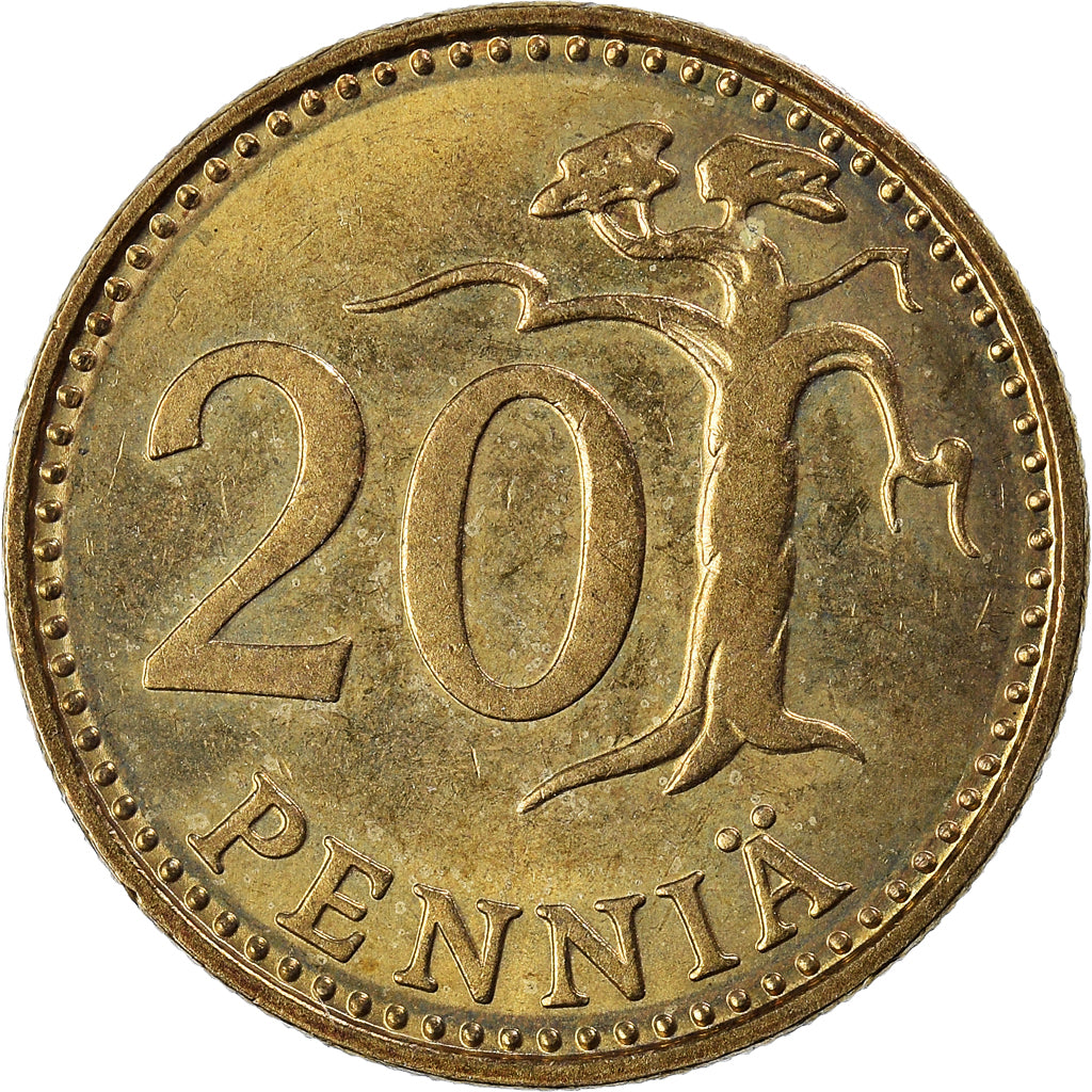 Moneta, Finlandia, 20 Pennia, 1989