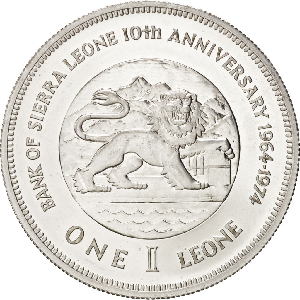 SIERRA LEONE, Leone, 1974, KM #26a, MS(63), Silver, 38, 28.47