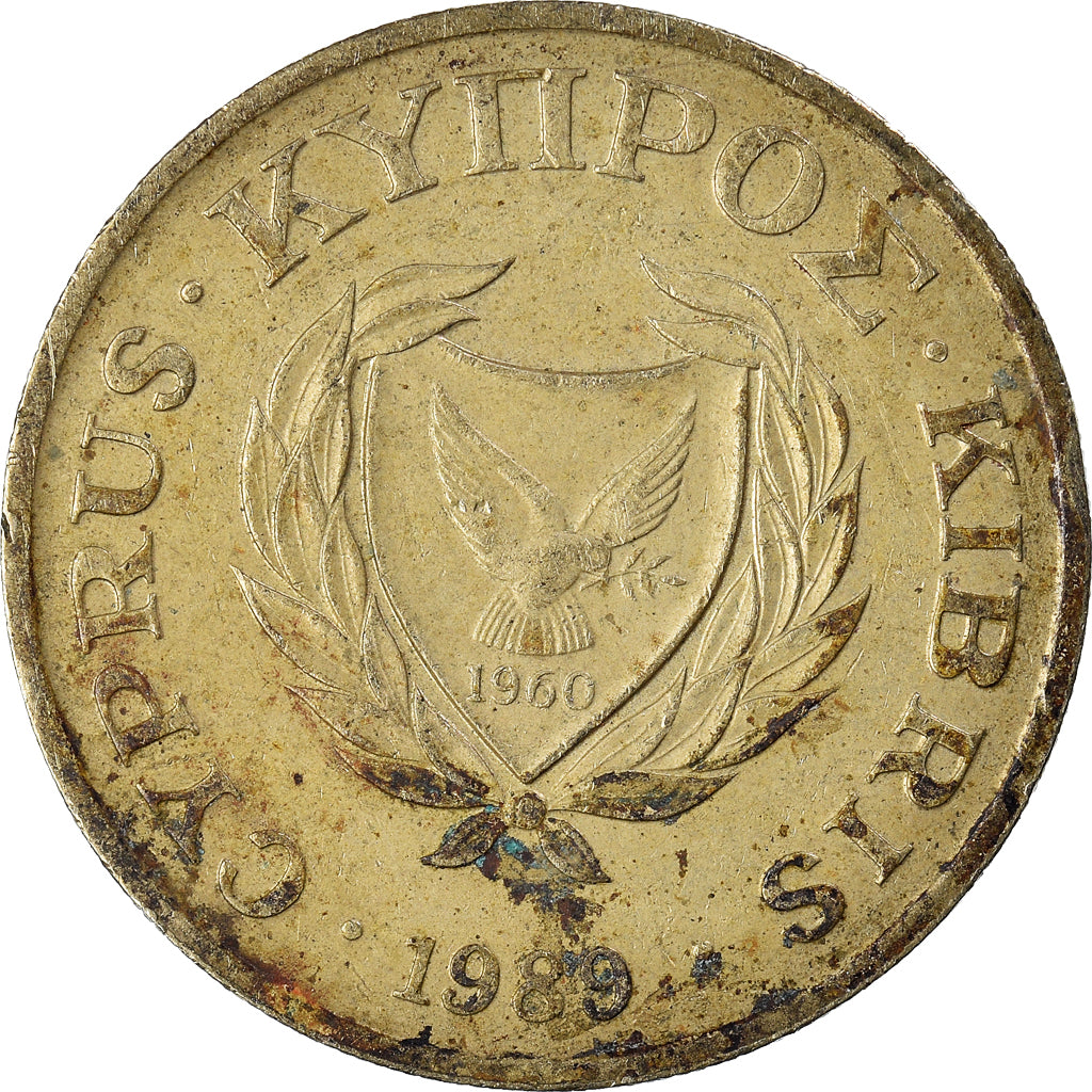 Moeda, Chipre, 20 Cents, 1989
