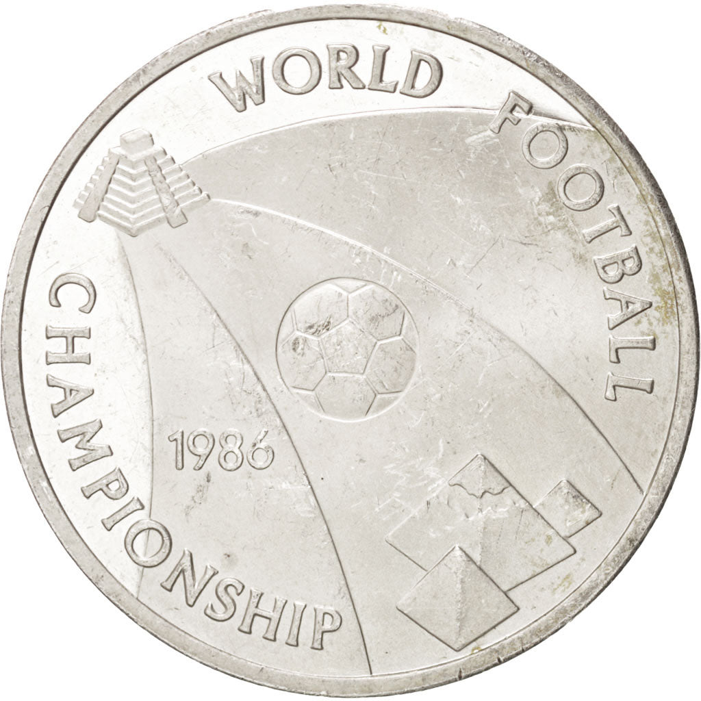 EGYPT, 5 Pounds, 1986, KM #589, AU(50-53), Silver, 17.54