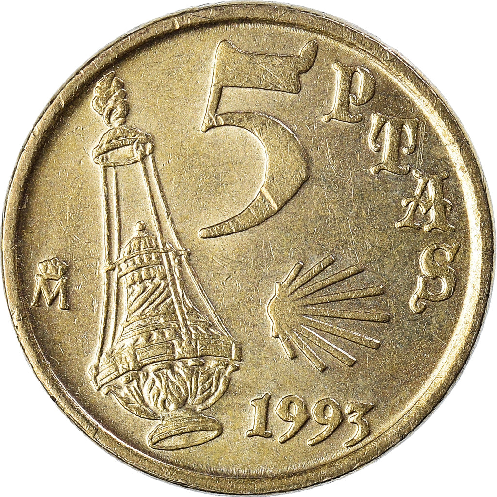 Moeda, Espanha, 5 Pesetas, 1993