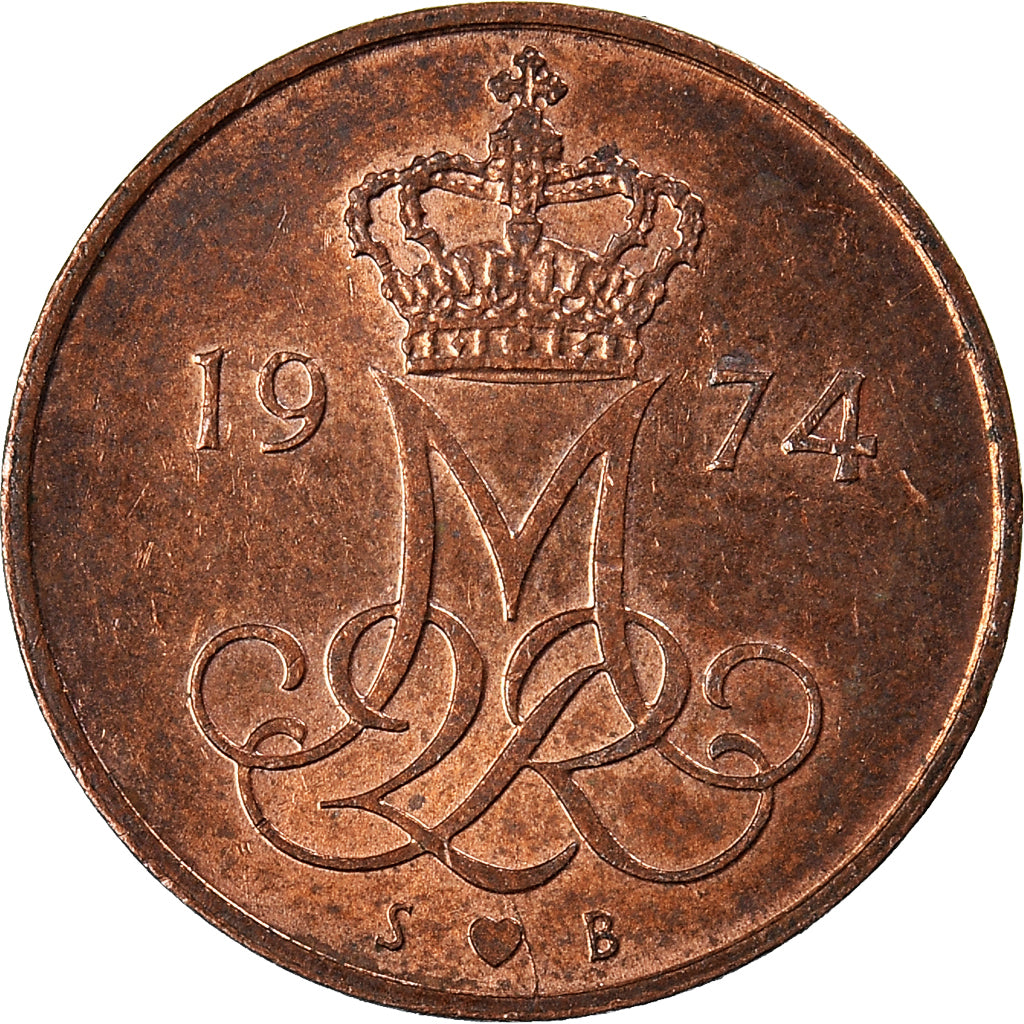 Monnaie, Danemark, 5 Öre, 1974
