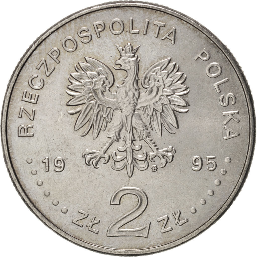 POLAND, 2 Zlote, 1995, KM #285, MS(63), Copper-Nickel, 29.5, 10.93