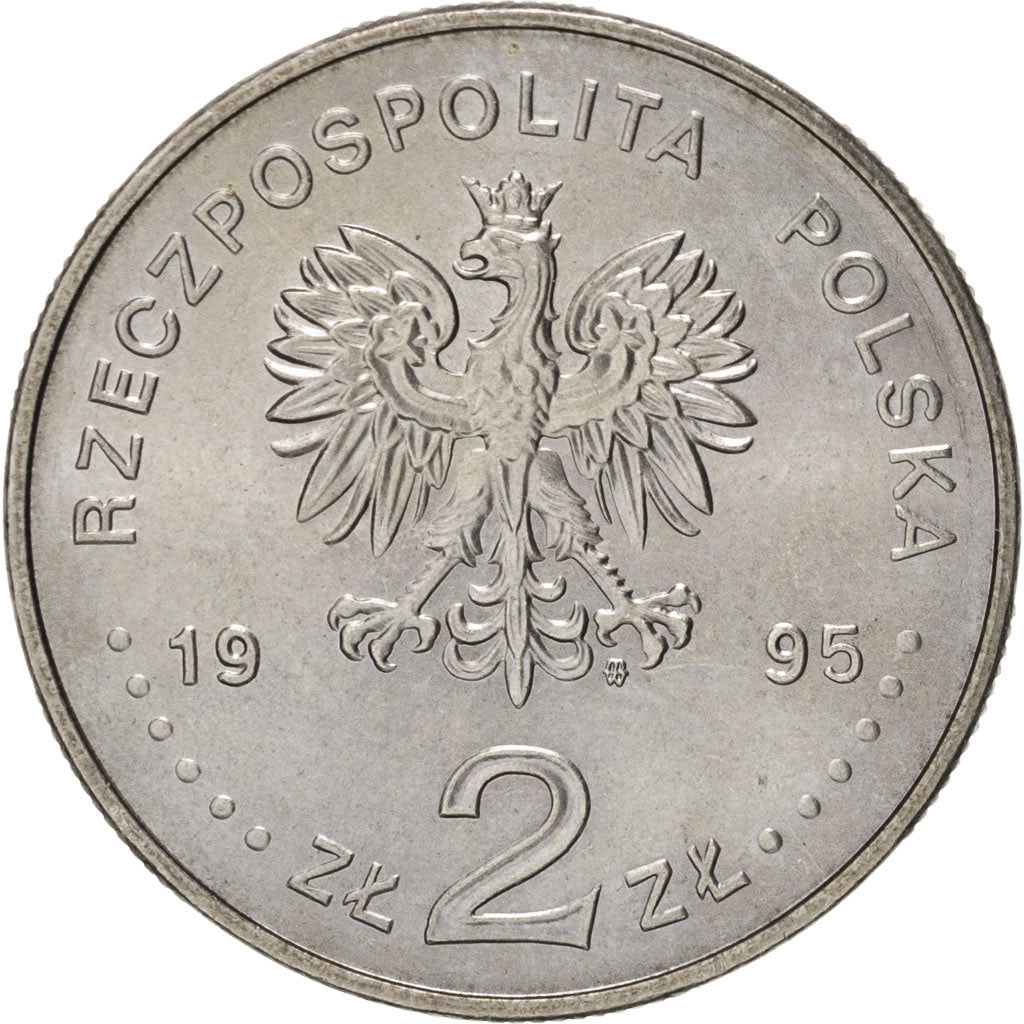 POLAND, 2 Zlote, 1995, KM #297, MS(63), Copper-Nickel, 26.8, 10.89