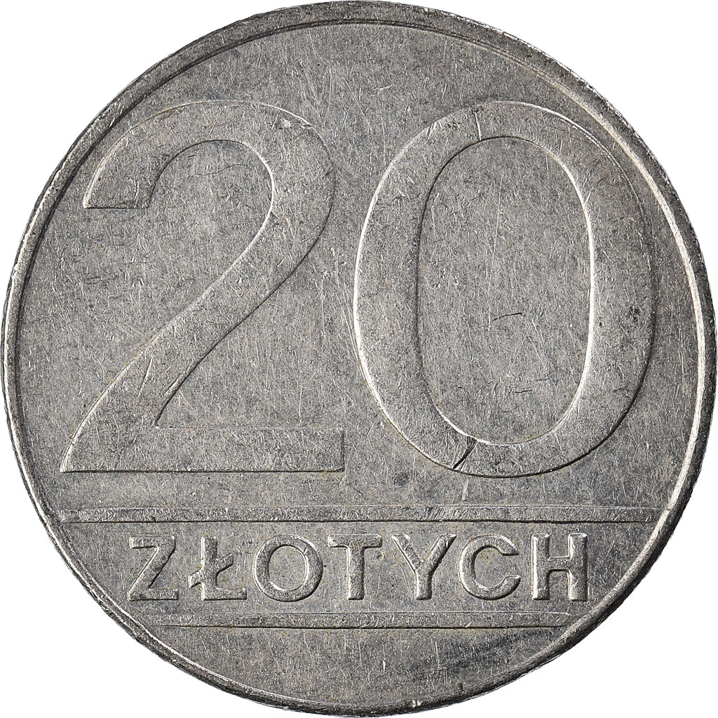 Coin, Poland, 20 Zlotych, 1989