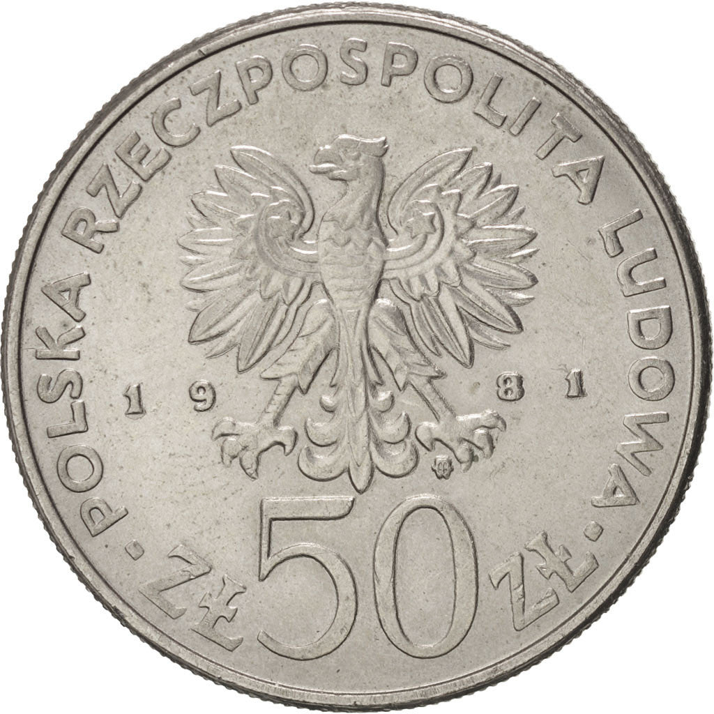 Coin, Poland, 50 Zlotych, 1981, MS(60-62), Copper-nickel, KM:122