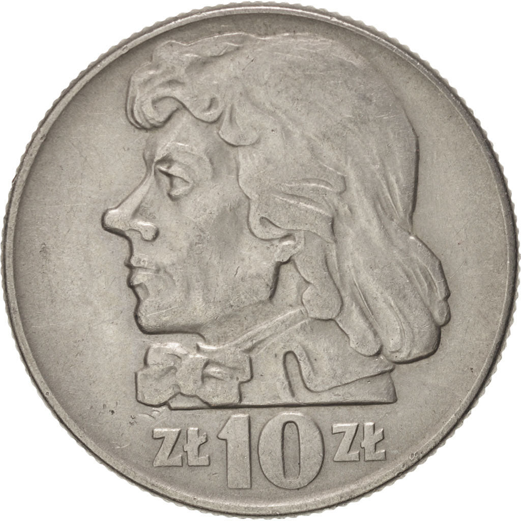 POLAND, 10 Zlotych, 1966, Warsaw, KM #50, AU(50-53), Copper-Nickel, 31, 13.21