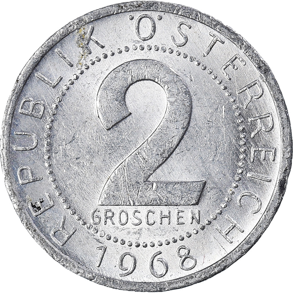 Moneta, Austria, 2 Groschen, 1968