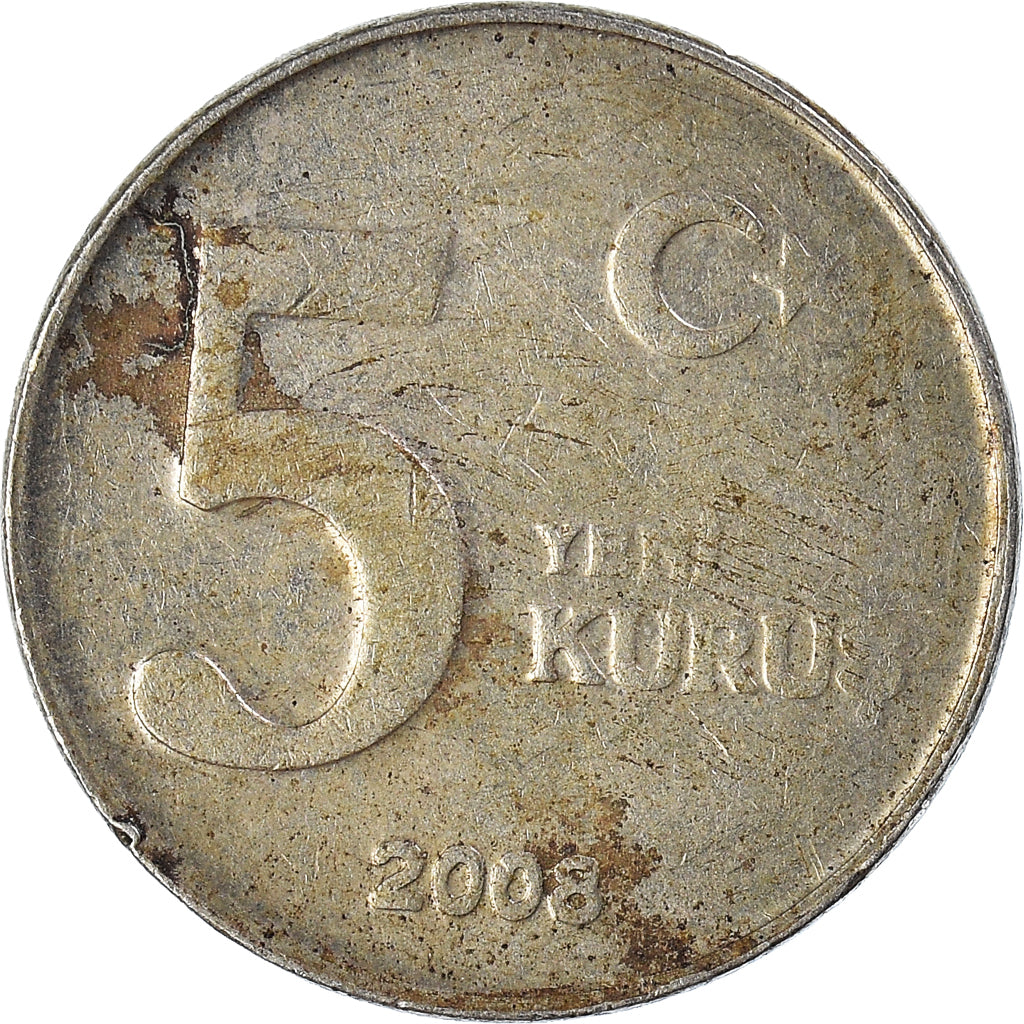 Münze, Türkei, 5 New Kurus, 2008