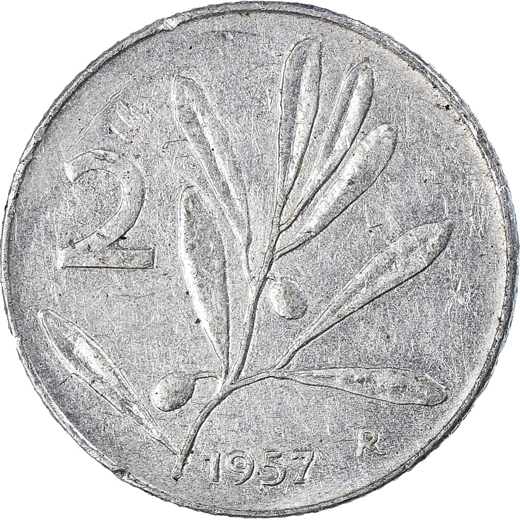 Coin, Italy, 2 Lire, 1957