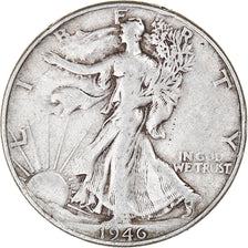 Coin, United States, Walking Liberty Half Dollar, Half Dollar, 1946, U.S. Mint