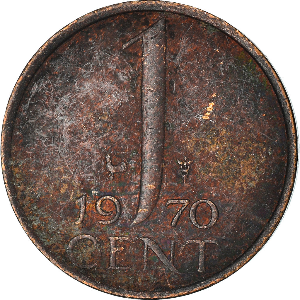 Moneta, Holandia, Juliana, Cent, 1970, VF(20-25), Bronze, KM:180