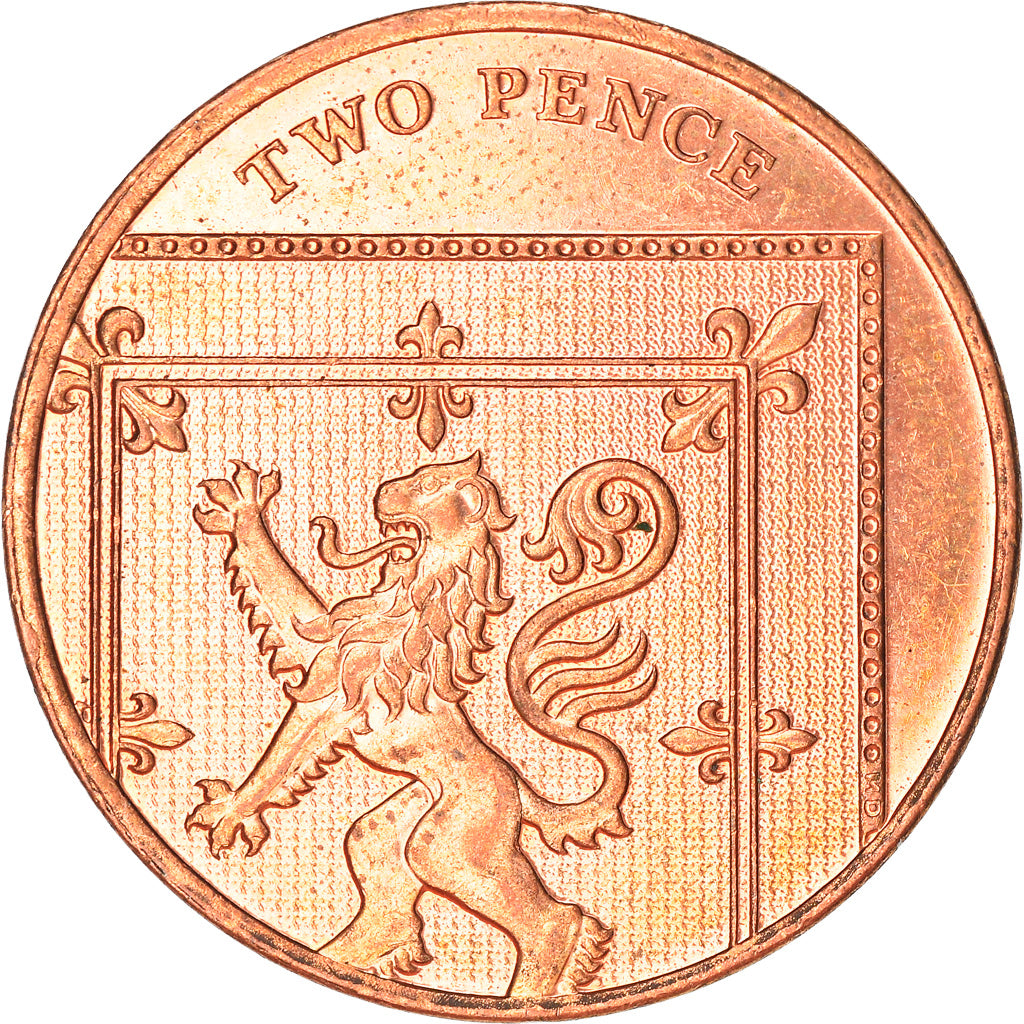 Coin, Great Britain, Elizabeth II, 2 Pence, 2012, EF(40-45), Copper Plated