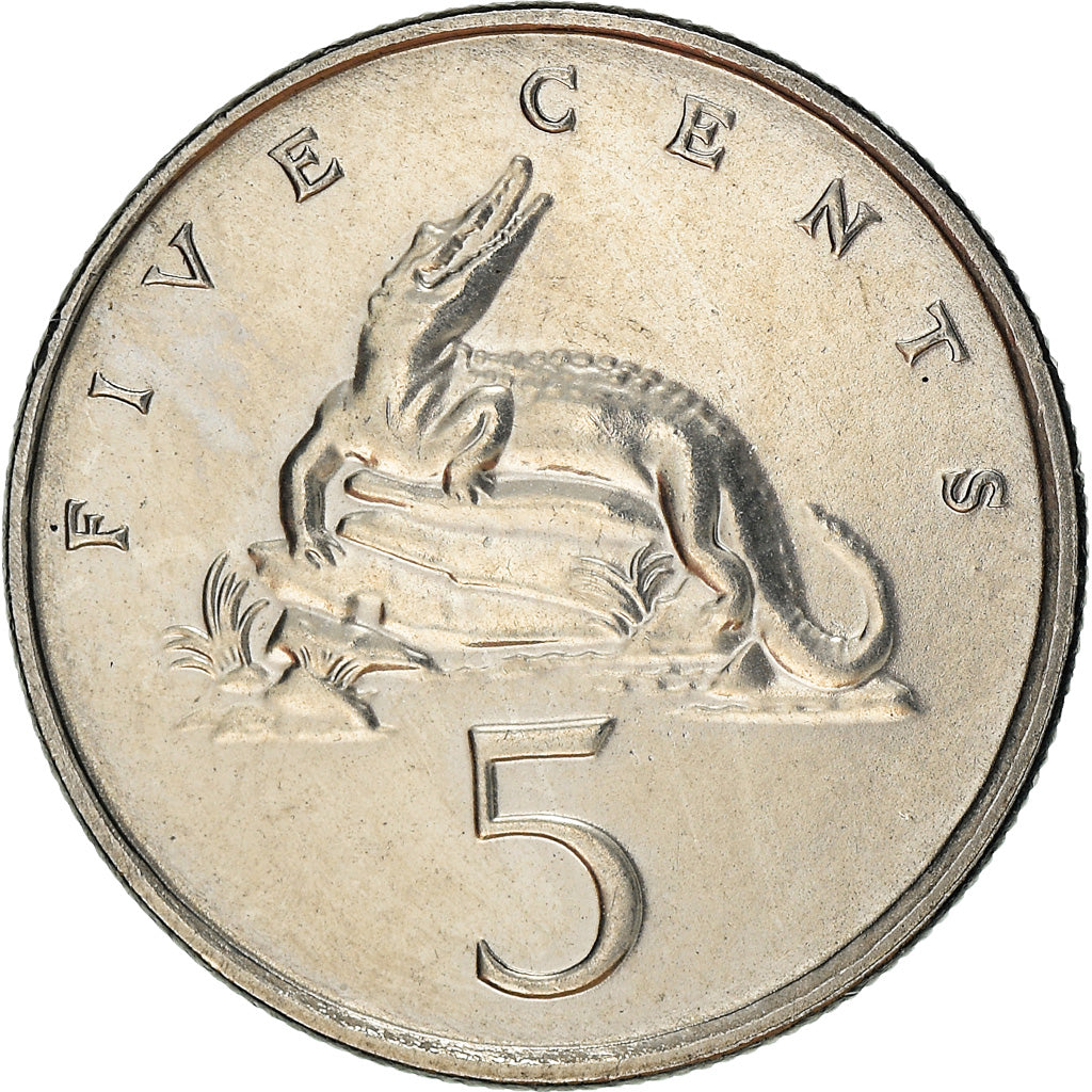 Moeda, Jamaica, Elizabeth II, 5 Cents, 1991, EF(40-45), Aço Niquelado, KM:46a