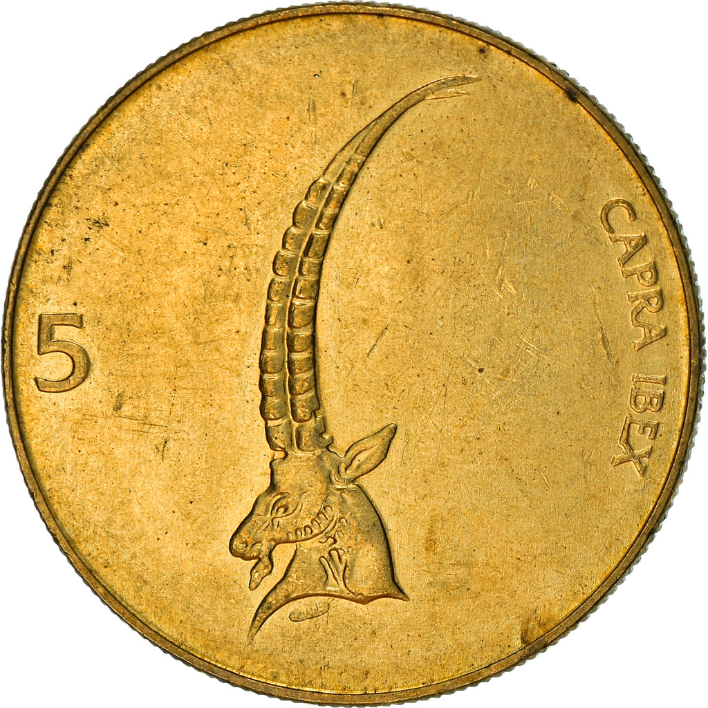 Münze, Slowenien, 5 Tolarjev, 1997, SS, Nickel-brass, KM:6