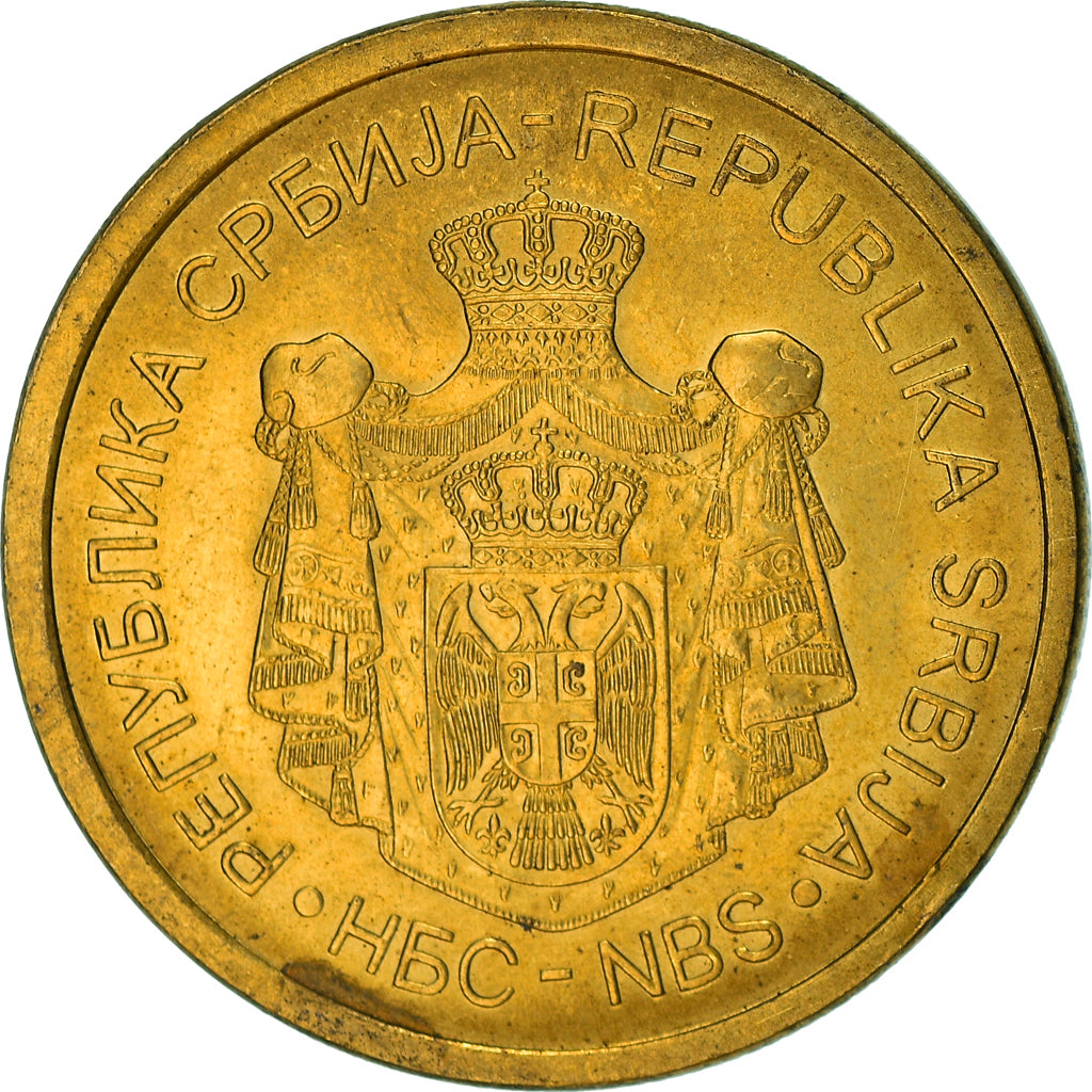 Moneta, Serbia, 5 Dinara, 2014, BB, Nichel-ottone, KM:56