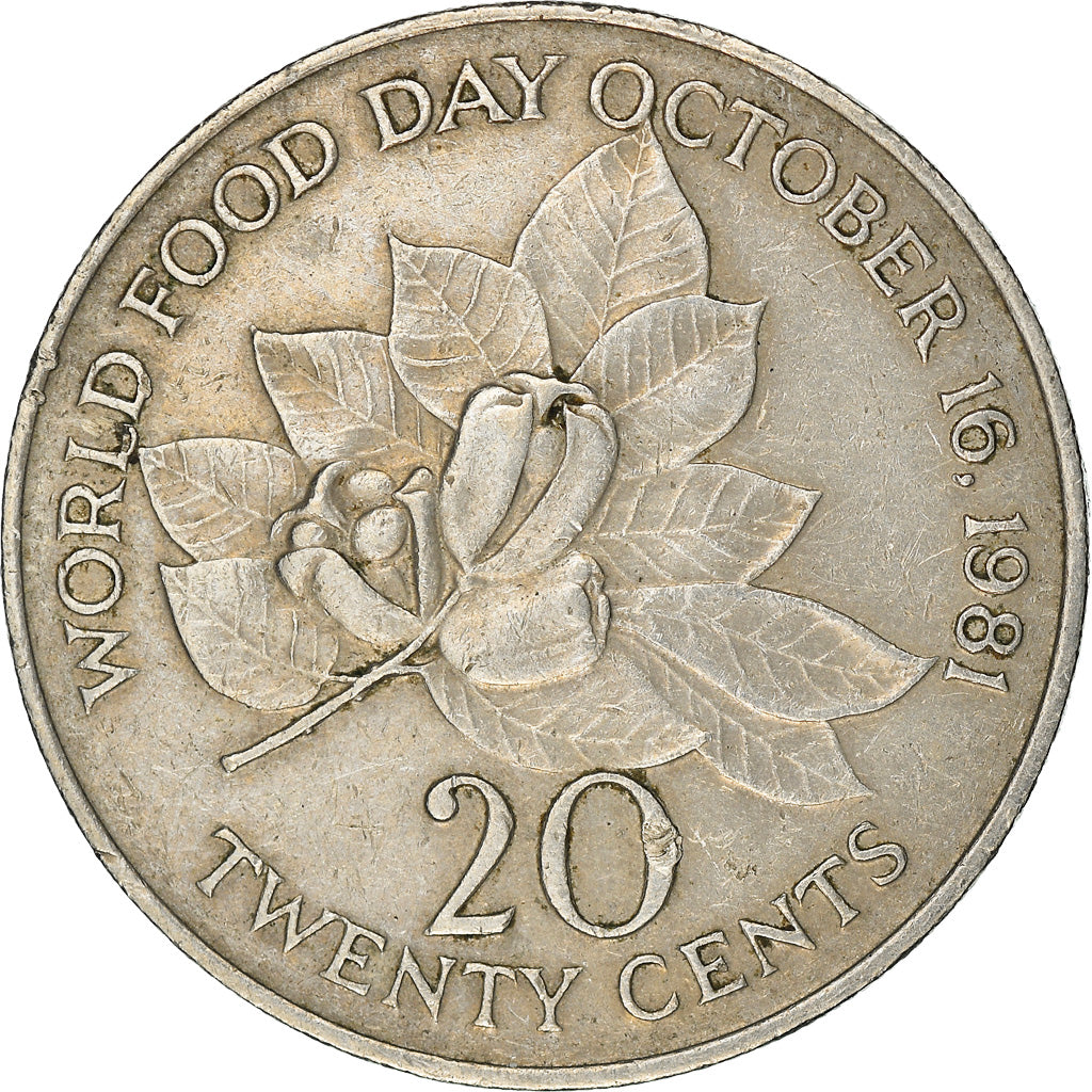 Monnaie, Jamaica, Elizabeth II, 20 Cents, 1981, TTB, Copper-nickel, KM:69
