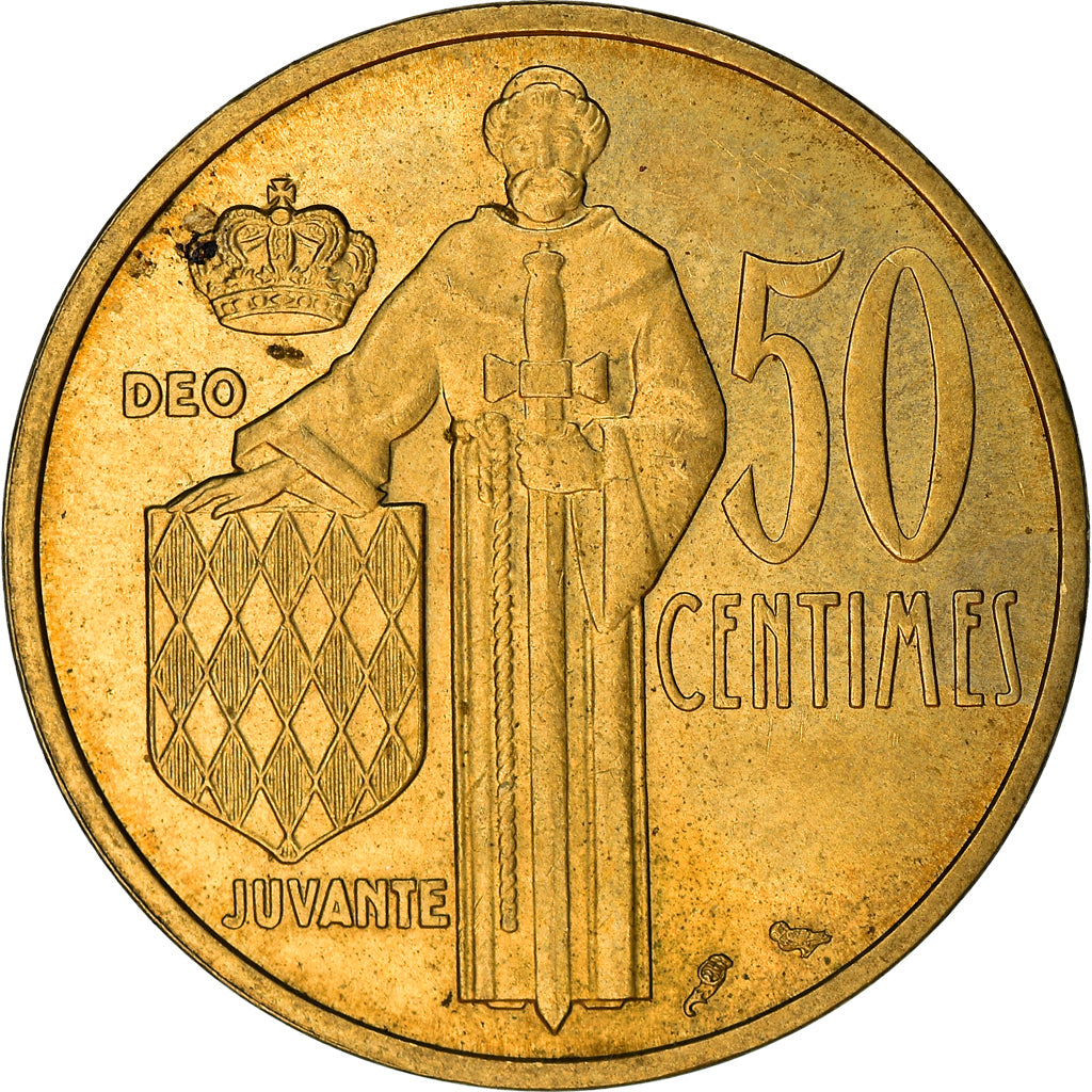 Munten, Monaco, Rainier III, 50 Centimes, 1962, ZF, Aluminum-Bronze, KM:144