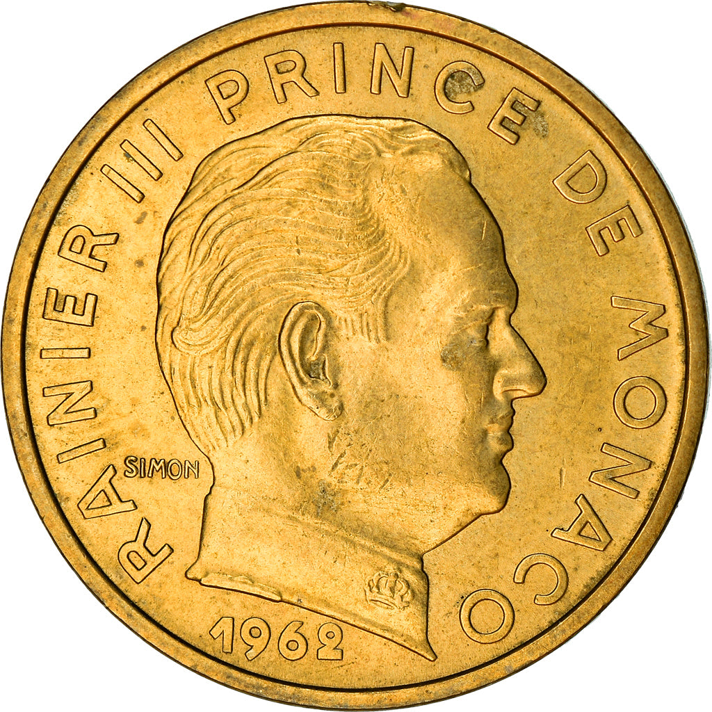 Coin, Monaco, Rainier III, 50 Centimes, 1962, EF(40-45), Aluminum-Bronze