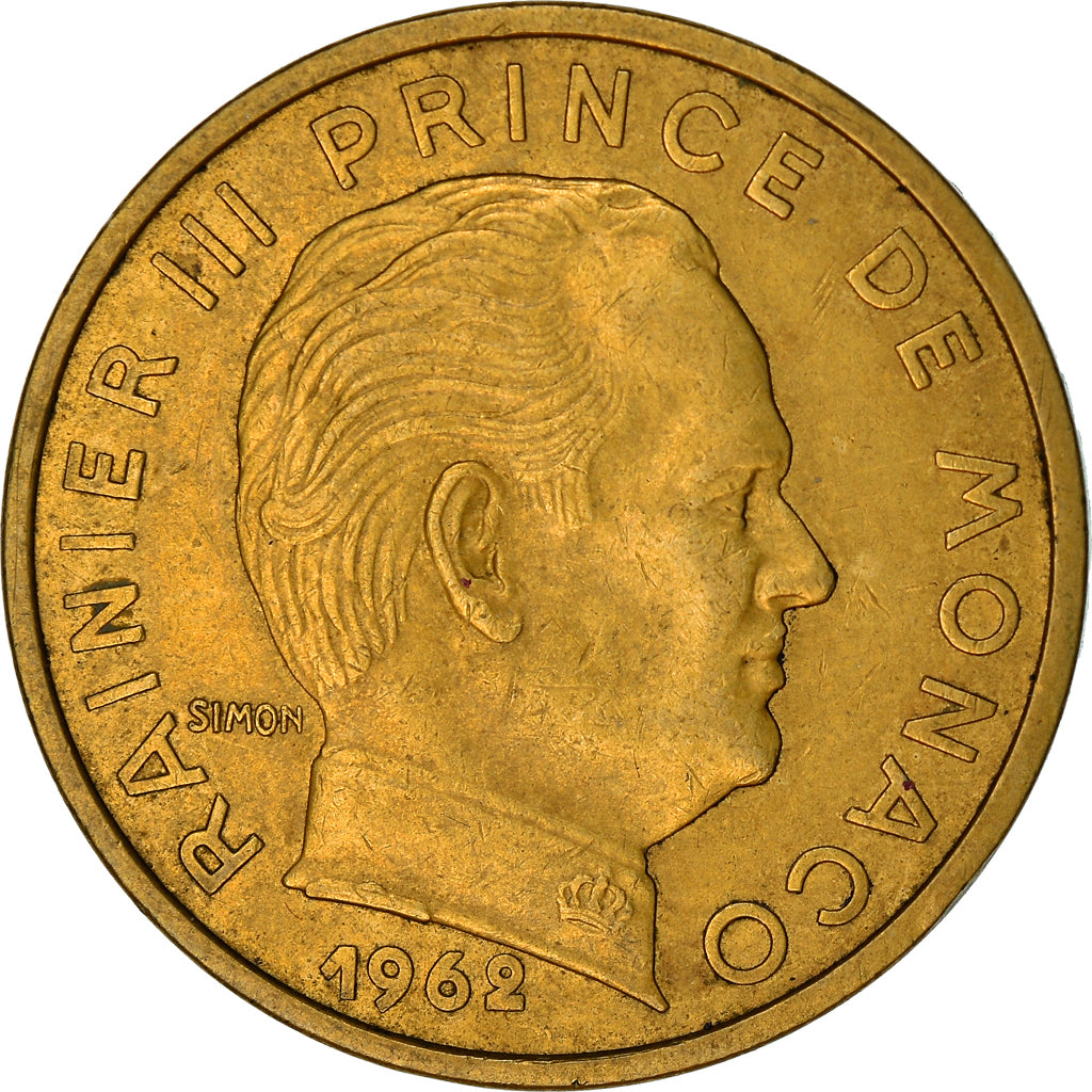Coin, Monaco, Rainier III, 50 Centimes, 1962, EF(40-45), Aluminum-Bronze
