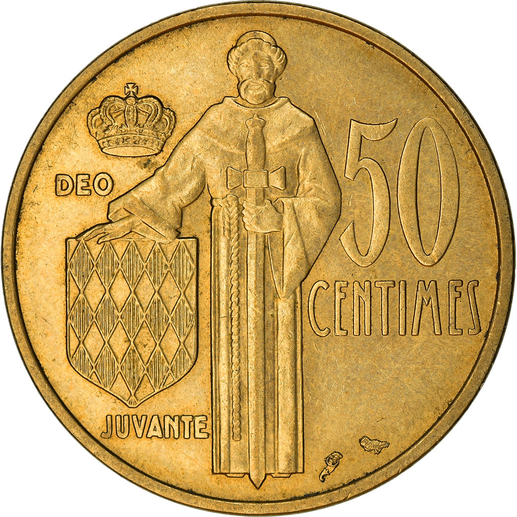 Munten, Monaco, Rainier III, 50 Centimes, 1962, ZF, Aluminum-Bronze, KM:144