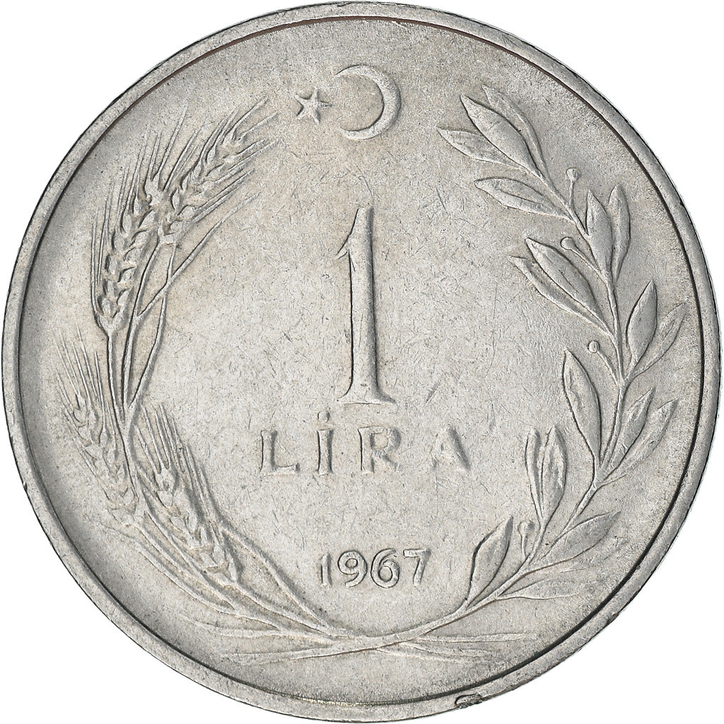 Coin, Turkey, Lira, 1967, EF(40-45), Stainless Steel, KM:889a.1