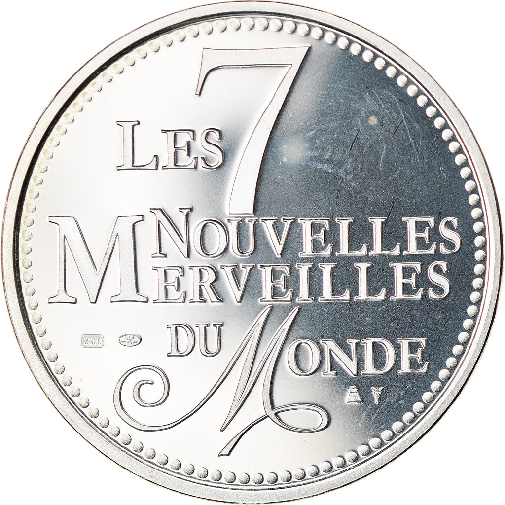 Francia, medaglia, Merveilles du monde, Taj Mahal, Arts & Culture, FDC, Argento