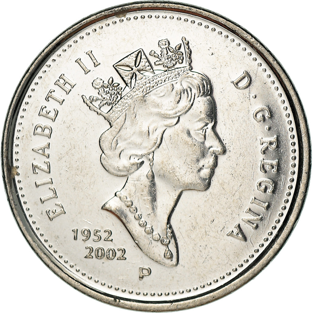 Moneta, Canada, Elizabeth II, 5 Cents, 2002, Royal Canadian Mint, BB, Acciaio