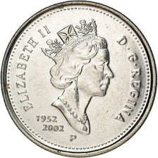 Moneta, Canada, Elizabeth II, 5 Cents, 2002, Royal Canadian Mint, BB, Acciaio