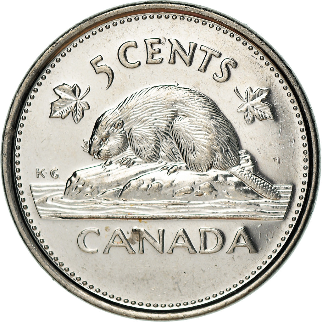 Moneta, Canada, Elizabeth II, 5 Cents, 2002, Royal Canadian Mint, BB, Acciaio