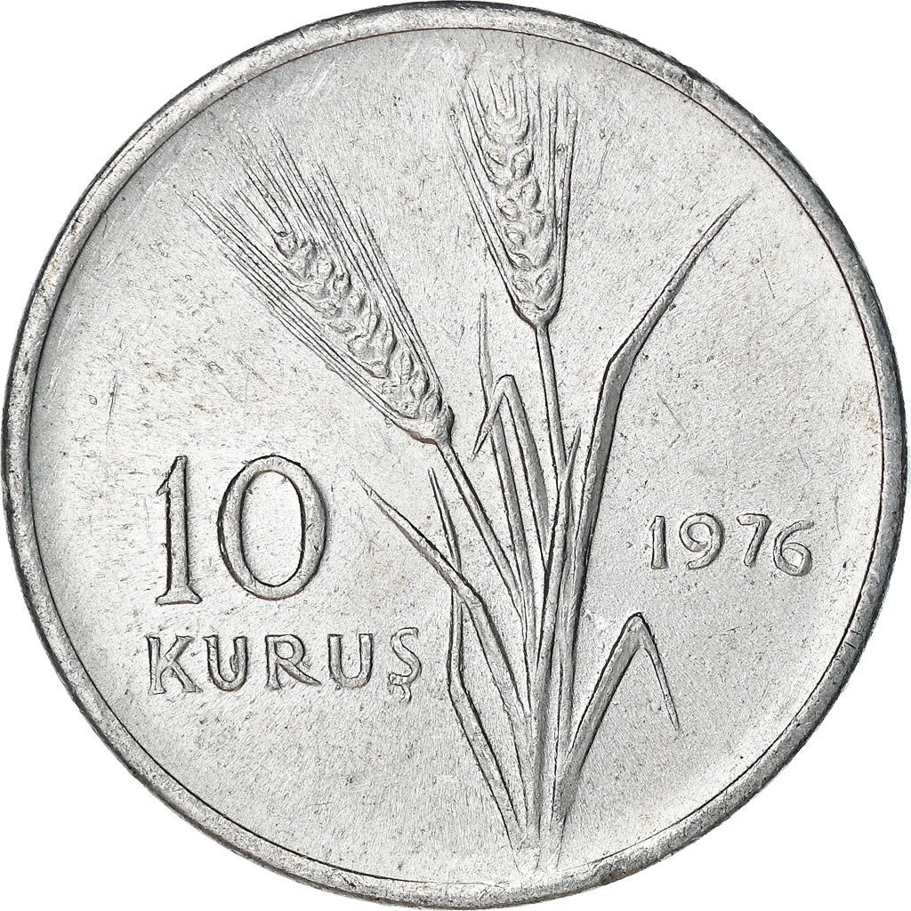 Moneta, Turchia, 10 Kurus, 1976, BB, Alluminio, KM:891a