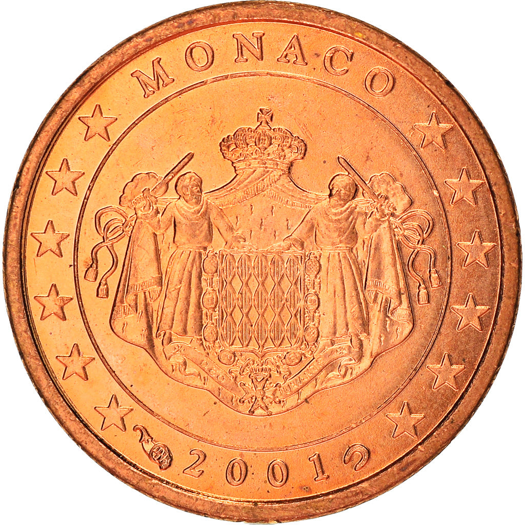 Mónaco, Euro Cent, 2001, Paris, SC, Cobre chapado en acero, KM:167