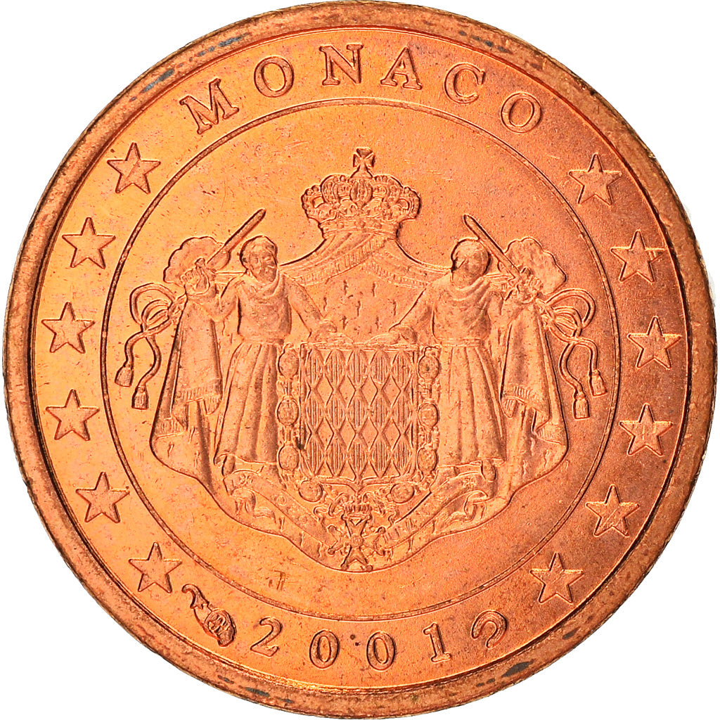 Mónaco, Euro Cent, 2001, Paris, SC, Cobre chapado en acero, KM:167