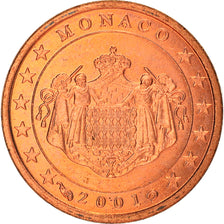 Mónaco, Euro Cent, 2001, Paris, SC, Cobre chapado en acero, KM:167