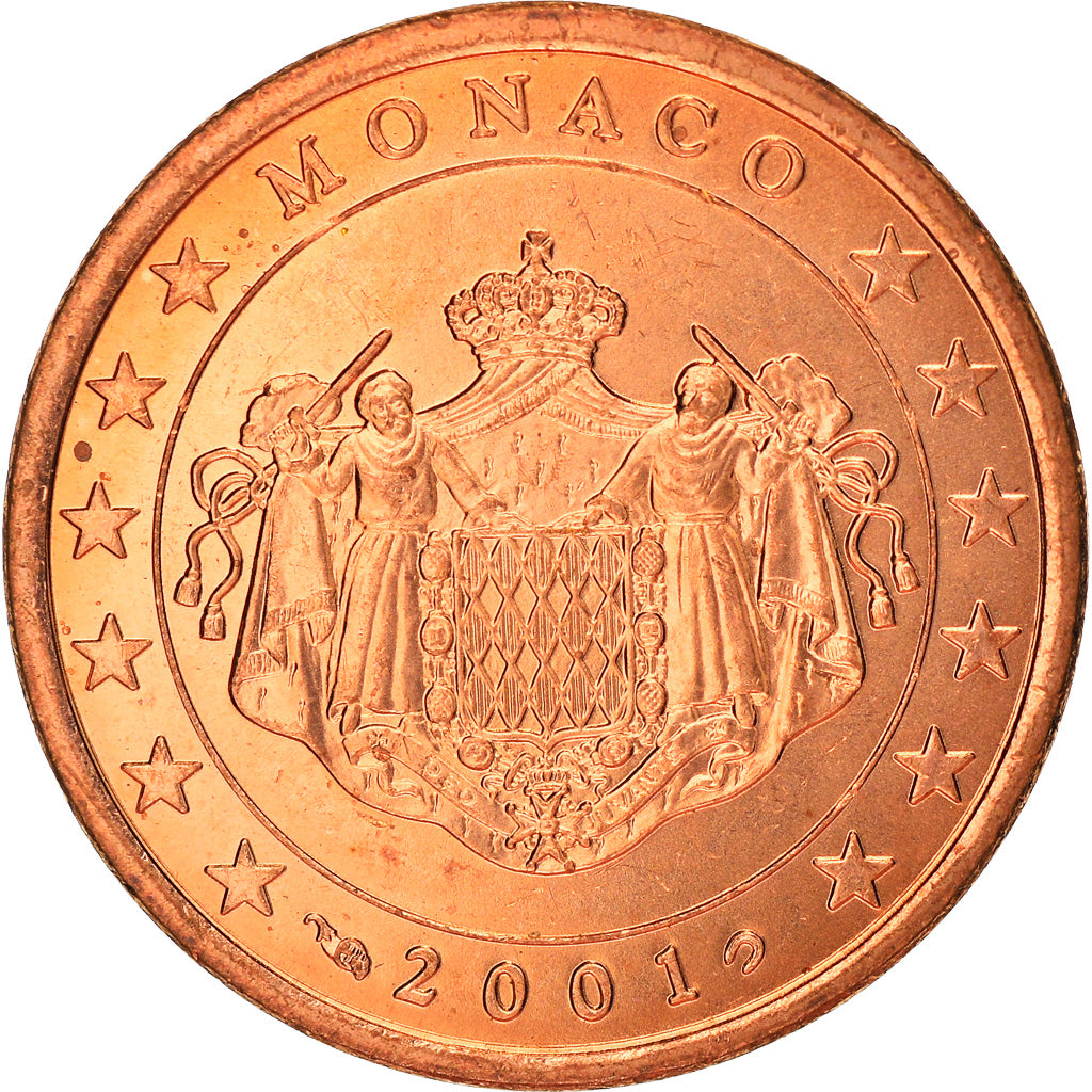 Monaco, 5 Euro Cent, 2001, Paris, SPL, Acciaio placcato rame, KM:169
