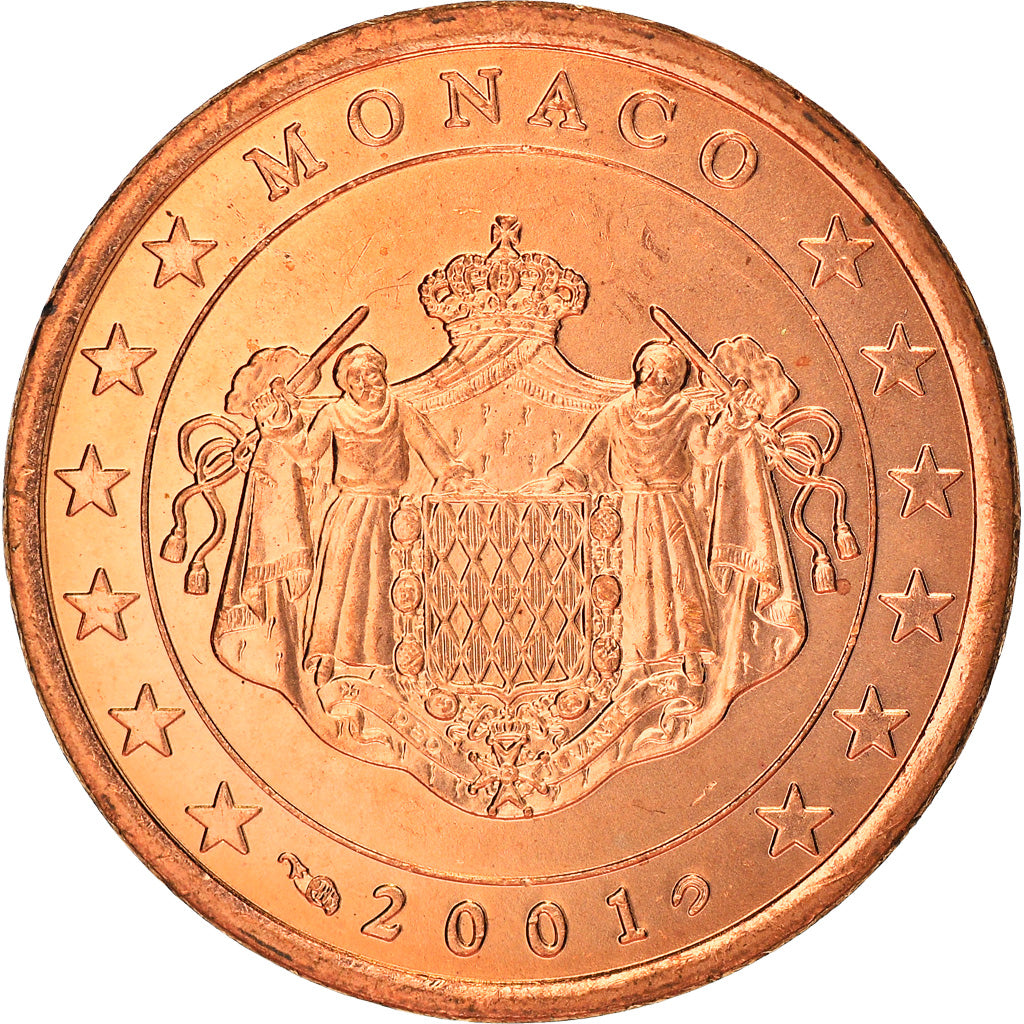 Monaco, 5 Euro Cent, 2001, Paris, SPL, Acciaio placcato rame, KM:169