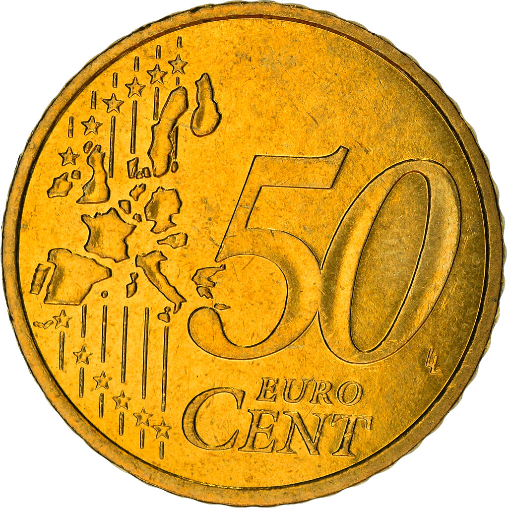 Monaco, 50 Euro Cent, 2001, Paris, UNZ, Messing, KM:172