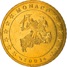Monaco, 50 Euro Cent, 2001, Paris, MS(63), Mosiądz, KM:172
