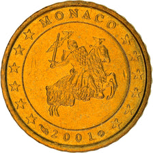 Monaco, 10 Euro Cent, 2001, Paris, MS(63), Brass, KM:170