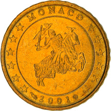 Monaco, 10 Euro Cent, 2001, Paris, UNZ, Messing, KM:170