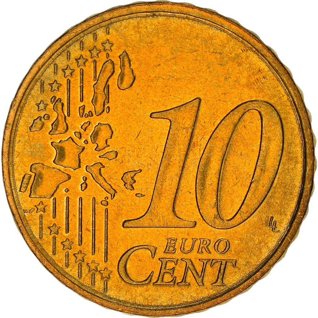 Monaco, 10 Euro Cent, 2001, Paris, UNZ, Messing, KM:170