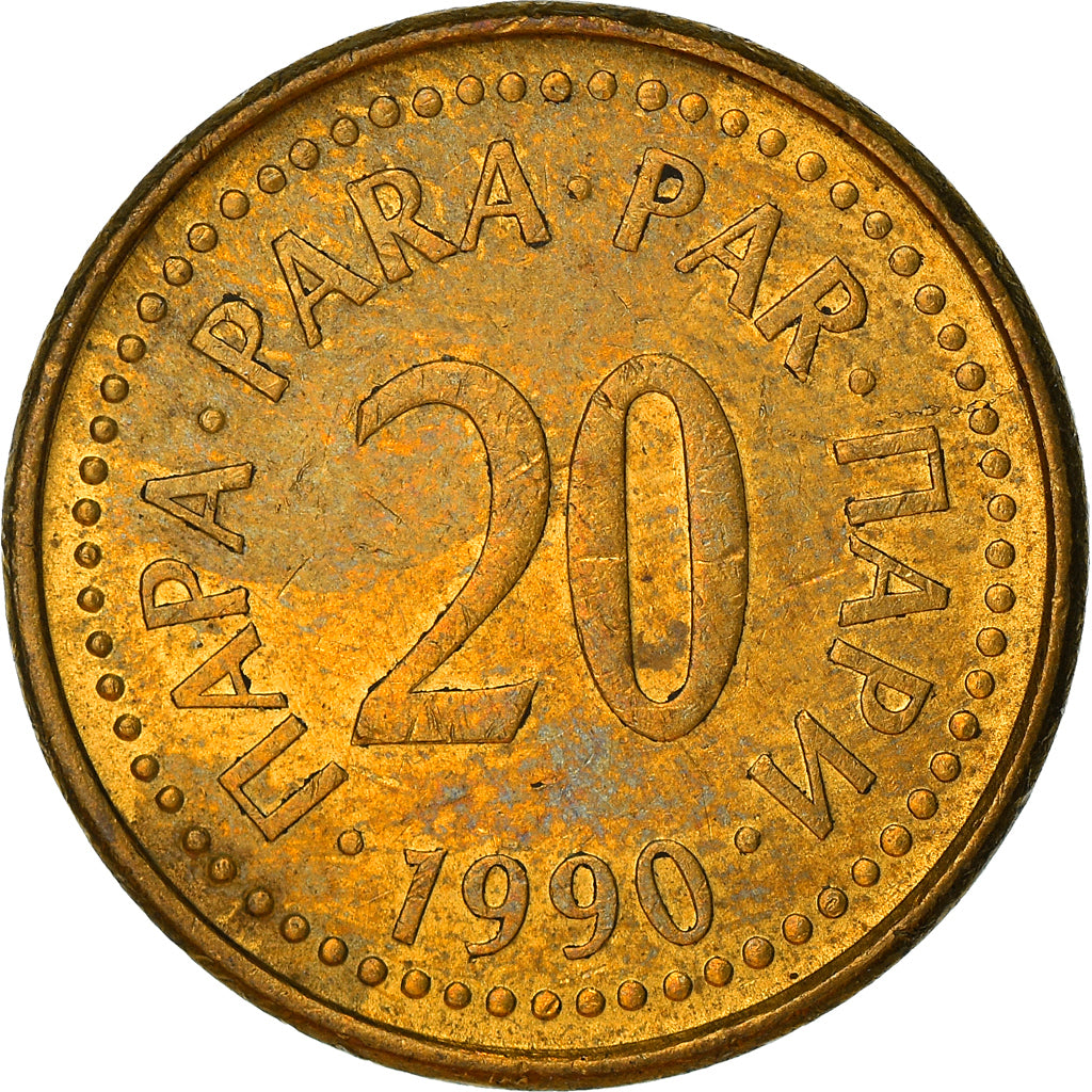 Moneta, Iugoslavia, 20 Para, 1990, BB, Ottone, KM:140