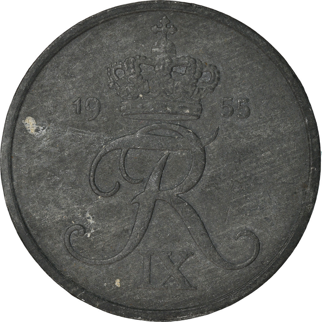 Monnaie, Danemark, Frederik IX, 5 Öre, 1955, Copenhagen, TB+, Zinc, KM:843.1