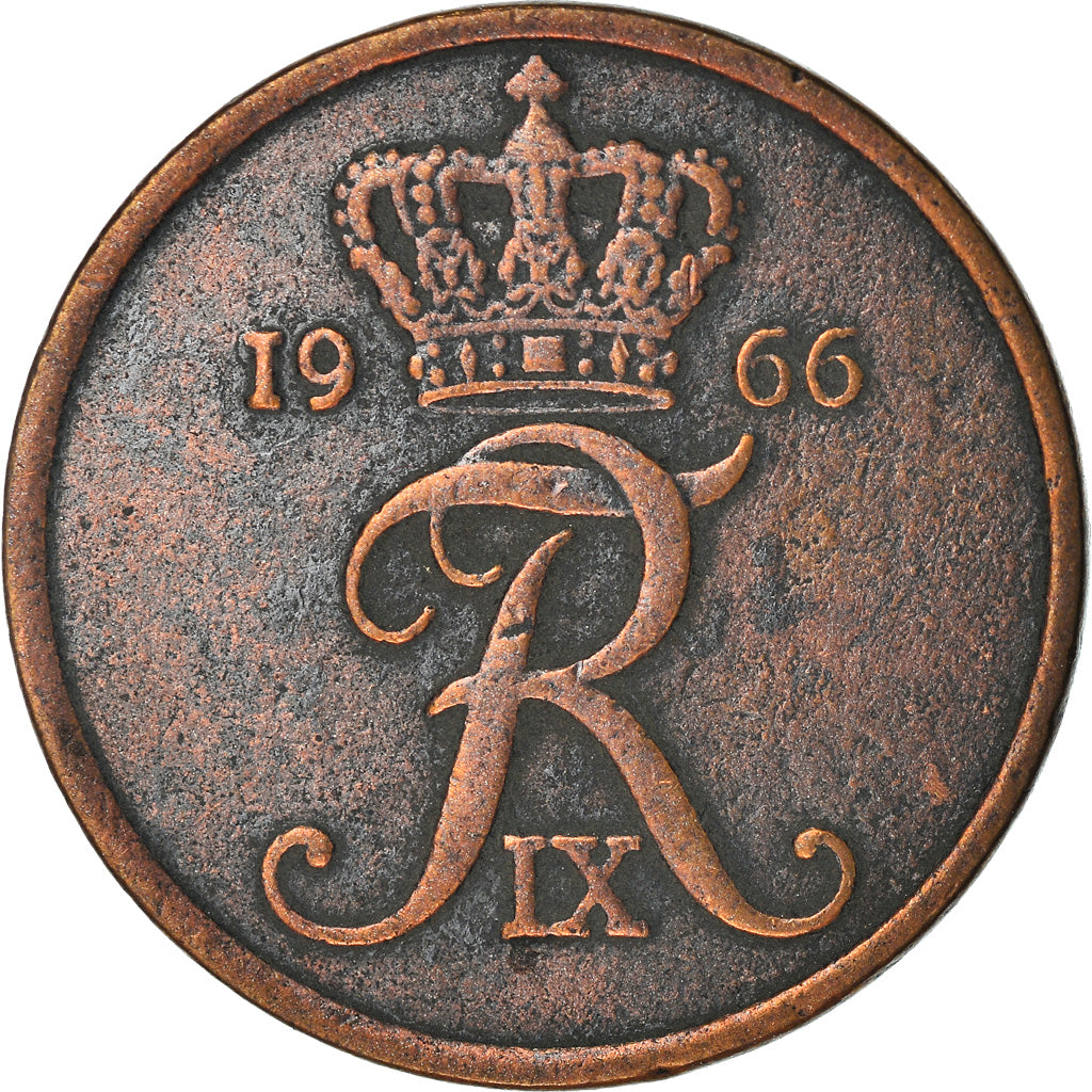 Monnaie, Danemark, Frederik IX, 5 Öre, 1966, Copenhagen, TB+, Bronze, KM:848.1