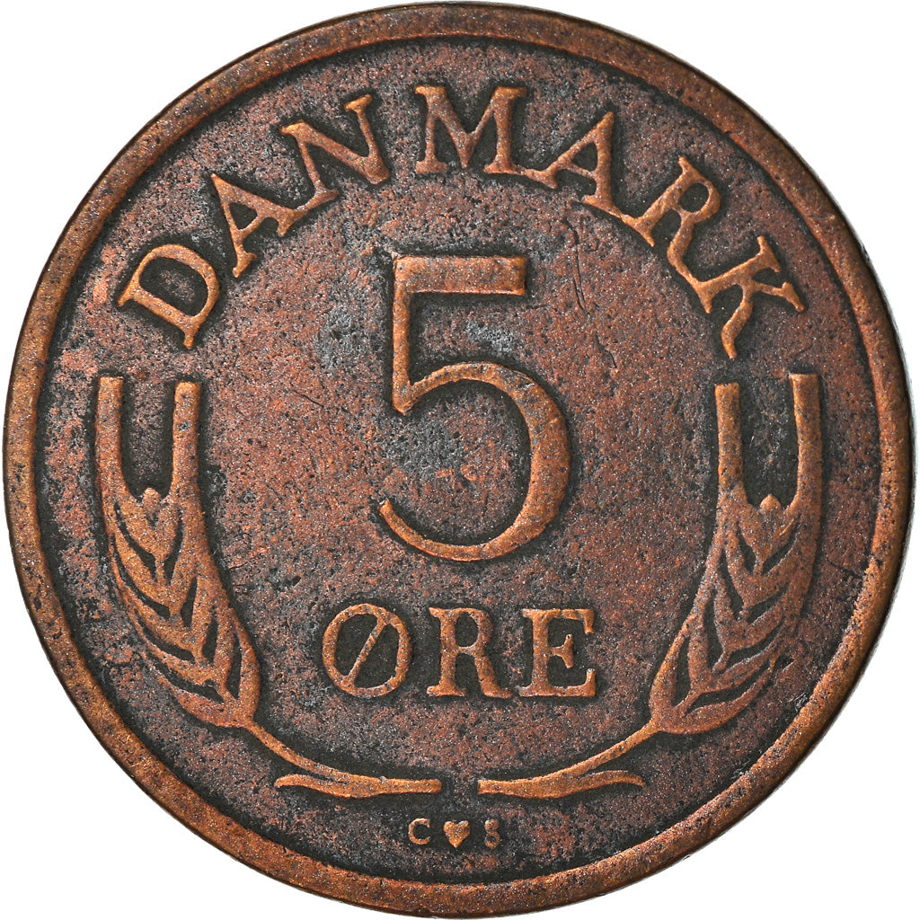 Monnaie, Danemark, Frederik IX, 5 Öre, 1966, Copenhagen, TB+, Bronze, KM:848.1