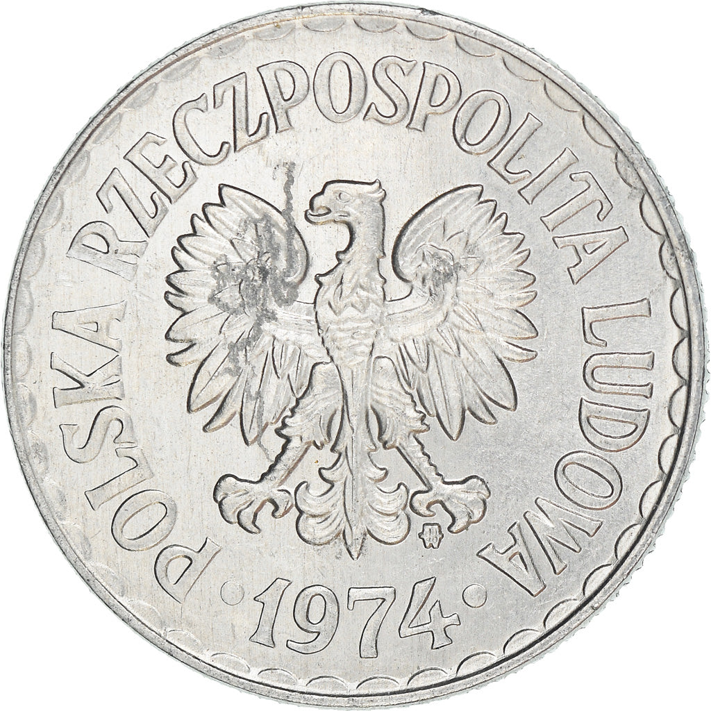 Münze, Polen, Zloty, 1974, Warsaw, VZ, Aluminium, KM:49.1