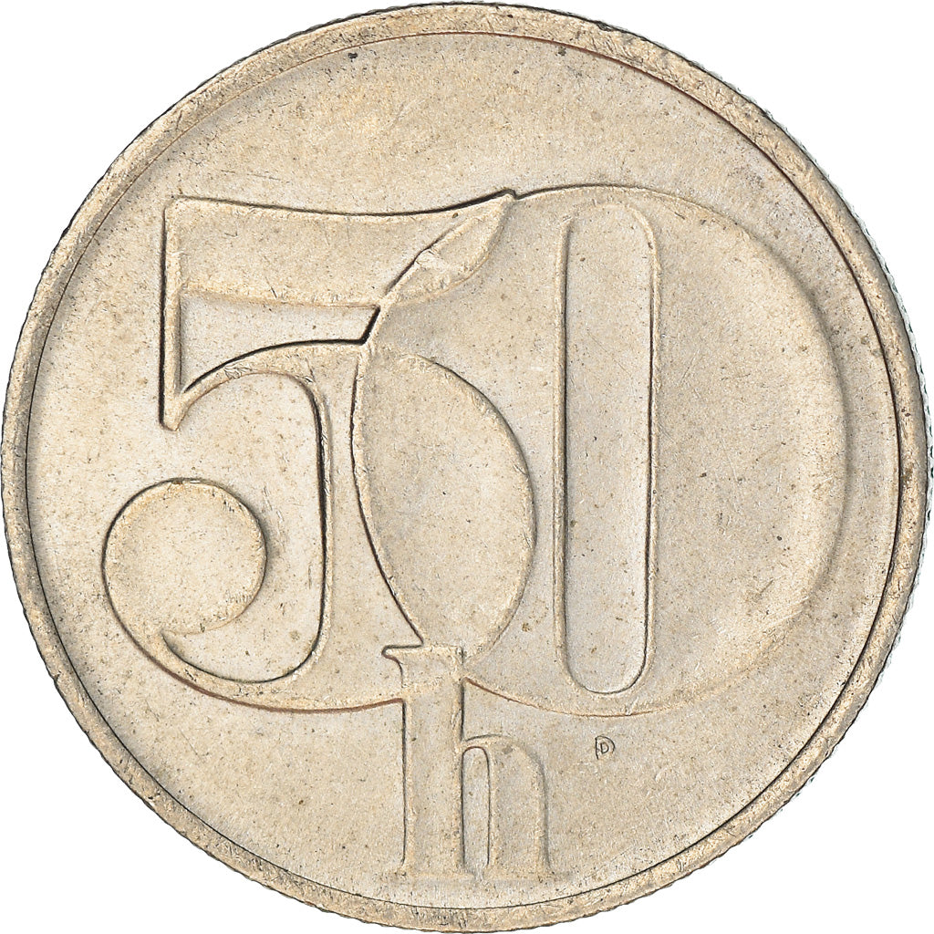 Münze, Tschechoslowakei, 50 Haleru, 1992, SS, Copper-nickel, KM:144